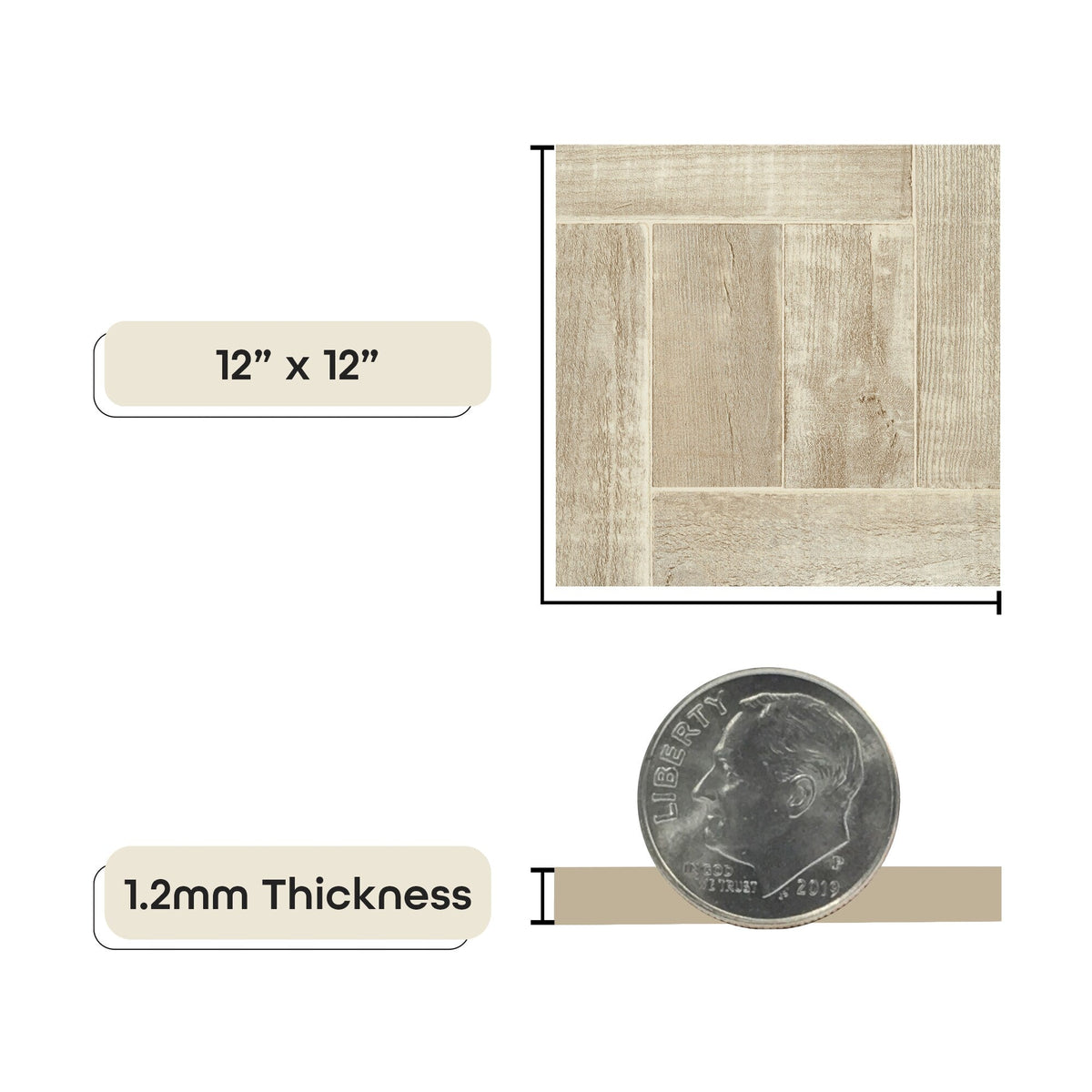 Achim Nexus Saddlewood 12-in x 12-in Peel-and-Stick Vinyl Tile Flooring, 20-sq ft Carton