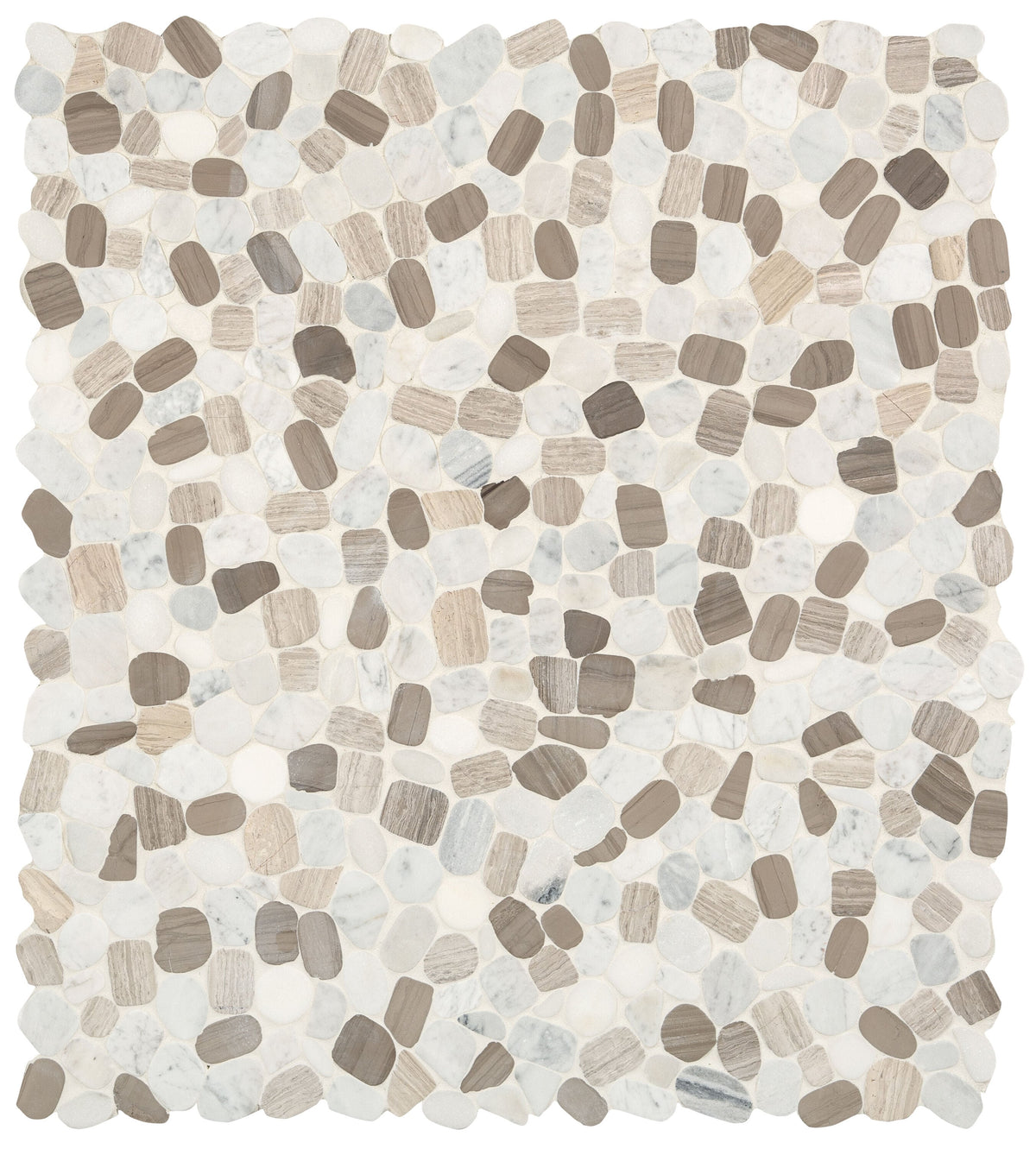 Satori Mixed Warm Blend 12-in x 12-in Honed Natural Stone Marble Pebble Floor and Wall Tile (9.6-sq ft/Carton)