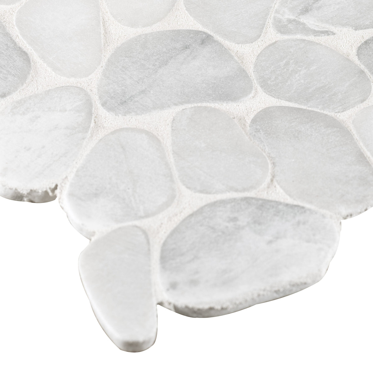 Satori 10-Pack Mixed White Marble 12-in x 12-in Honed Natural Stone Pebble Mosaic Floor and Wall Tile