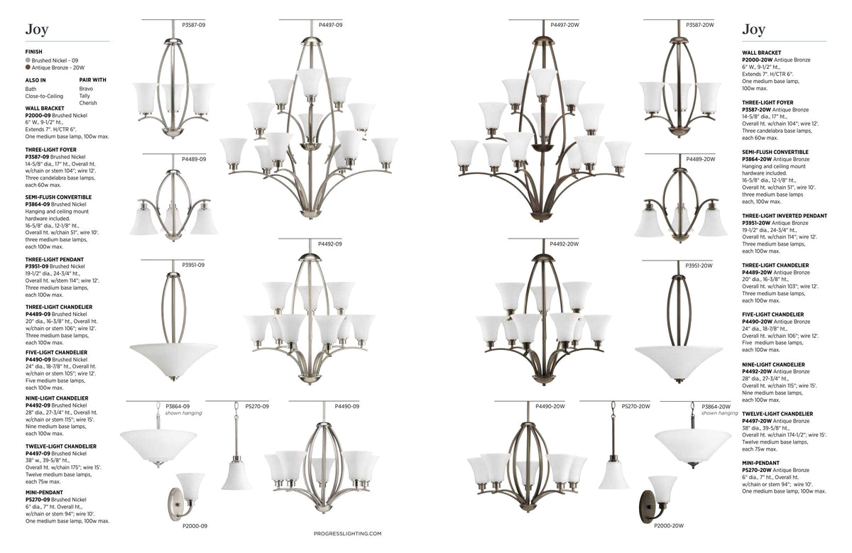 Progress Lighting Joy 9-Light Antique Bronze Traditional Chandelier