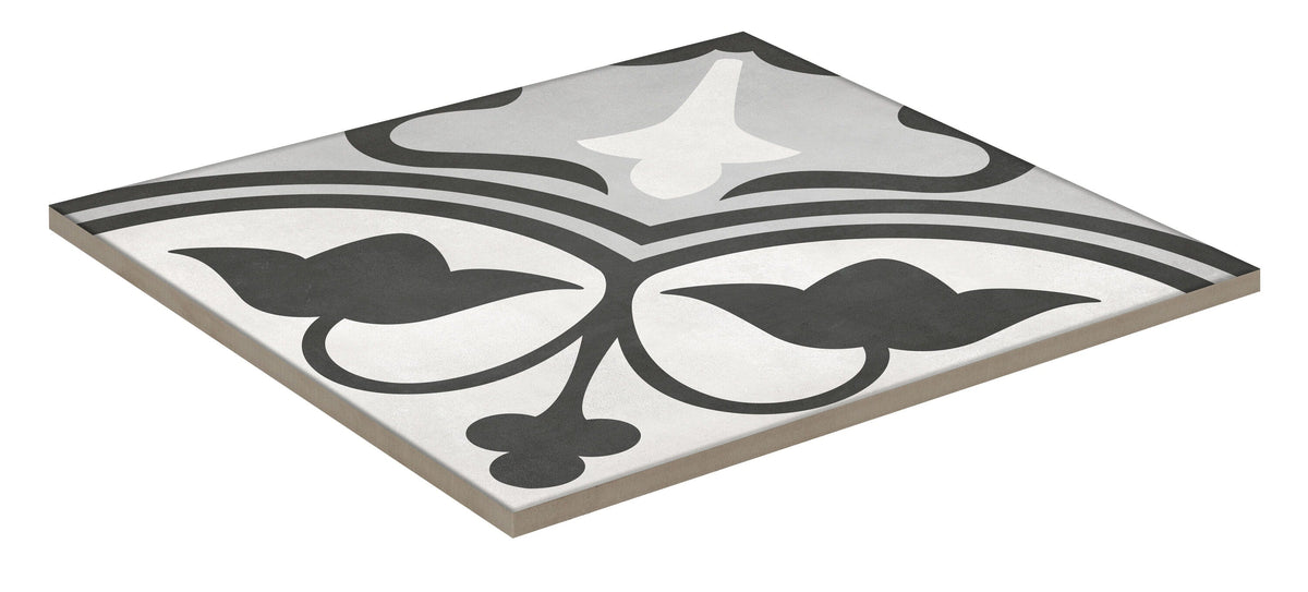 Satori Nouveau Flora Deco 8-in x 8-in Matte Porcelain Encaustic Floor and Wall Tile (0.43-sq. ft/ Piece)