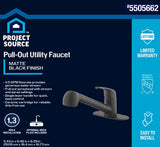 Project Source Matte Black Utility Faucet with Pulldown Sprayer