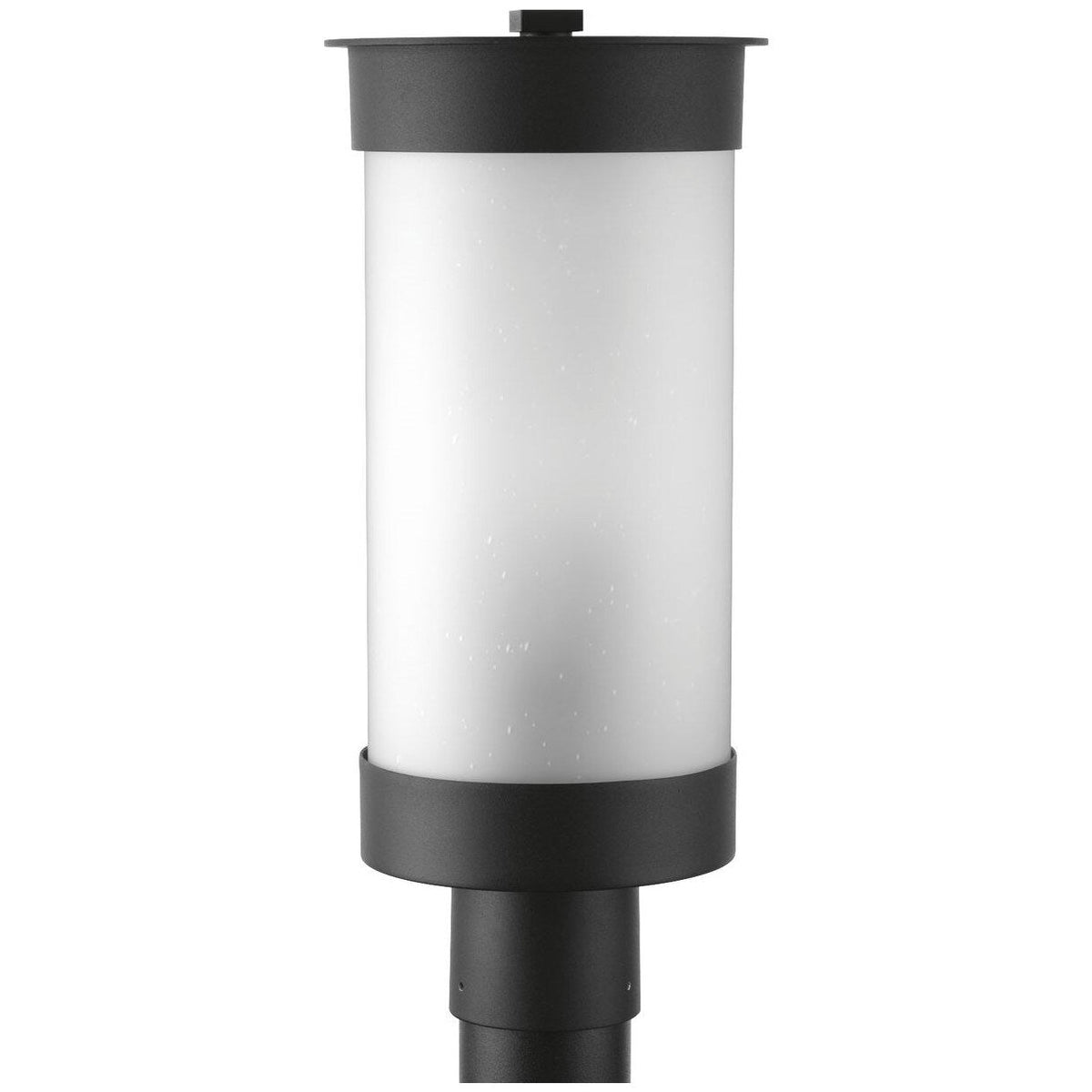 Progress Lighting Hawthorne 60-Watt 17.25-in Textured Black Outdoor Post Lantern, Etched Seeded Glass