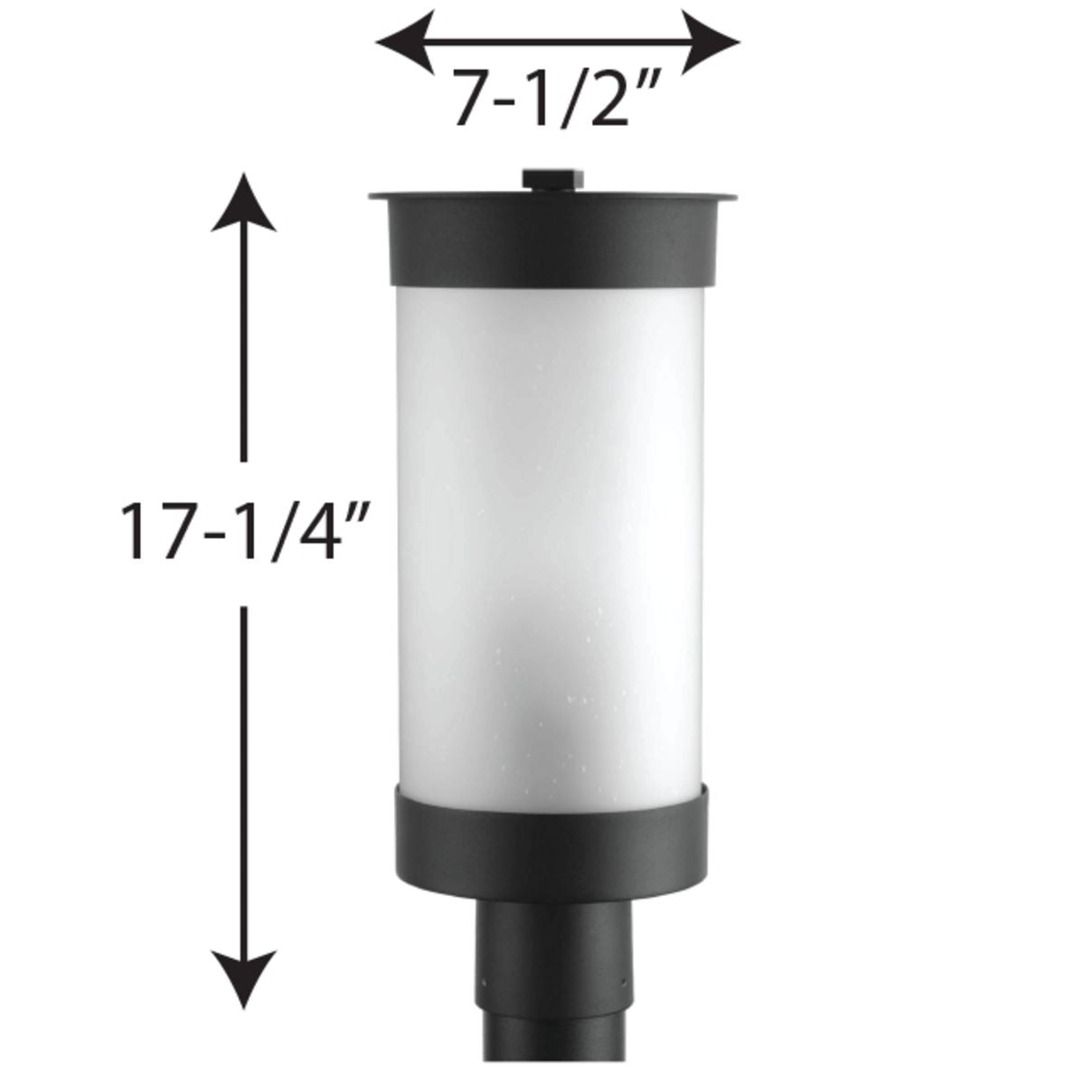 Progress Lighting Hawthorne 60-Watt 17.25-in Textured Black Outdoor Post Lantern, Etched Seeded Glass