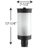 Progress Lighting Hawthorne 60-Watt 17.25-in Textured Black Outdoor Post Lantern, Etched Seeded Glass