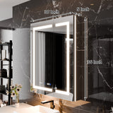 AAZJ EX11 30-in x 36-in Lighted LED Fog Free Surface/Recessed Mount Silver Mirrored Soft Close Medicine Cabinet