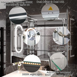 AAZJ EX11 30-in x 36-in Lighted LED Fog Free Surface/Recessed Mount Silver Mirrored Soft Close Medicine Cabinet