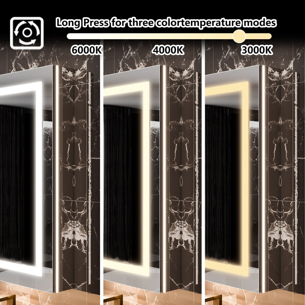 AAZJ EX11 30-in x 36-in Lighted LED Fog Free Surface/Recessed Mount Silver Mirrored Soft Close Medicine Cabinet