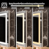 AAZJ EX11 54-in x 36-in Lighted LED Fog Free Surface/Recessed Mount Silver Mirrored Soft Close Medicine Cabinet