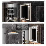 AAZJ EX11 30-in x 36-in Lighted LED Fog Free Surface/Recessed Mount Silver Mirrored Soft Close Medicine Cabinet