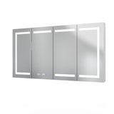 AAZJ V4 60-in x 32-in Lighted LED Fog Free Surface/Recessed Mount Silver Mirrored Soft Close Medicine Cabinet