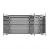 AAZJ V4 48-in x 30-in Lighted LED Fog Free Surface/Recessed Mount Silver Soft Close Medicine Cabinet