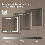 AAZJ V4 36-in x 30-in Lighted LED Fog Free Surface/Recessed Mount Silver Soft Close Medicine Cabinet