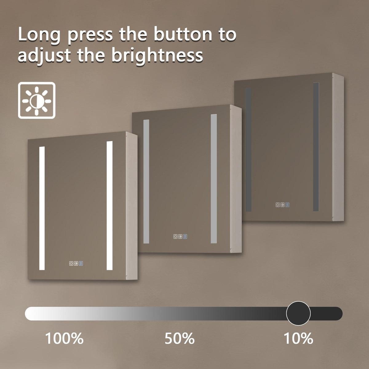 AAZJ V4 20-in x 26-in Lighted LED Fog Free Surface/Recessed Mount Silver Mirrored Medicine Cabinet