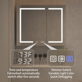 AAZJ V4 36-in x 30-in Lighted LED Fog Free Surface/Recessed Mount Silver Soft Close Medicine Cabinet