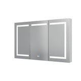 AAZJ V4 48-in x 30-in Lighted LED Fog Free Surface/Recessed Mount Silver Soft Close Medicine Cabinet
