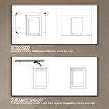 AAZJ V4 24-in x 32-in Lighted LED Fog Free Surface/Recessed Mount Silver Mirrored Soft Close Medicine Cabinet