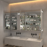 AAZJ V4 60-in x 32-in Lighted LED Fog Free Surface/Recessed Mount Silver Mirrored Soft Close Medicine Cabinet
