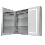 AAZJ V4 36-in x 30-in Lighted LED Fog Free Surface/Recessed Mount Silver Soft Close Medicine Cabinet