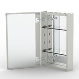AAZJ KA 15-in x 24-in Surface/Recessed Mount Silver Mirrored Soft Close Medicine Cabinet