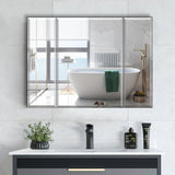 AAZJ AS 36-in x 26-in Surface/Recessed Mount Sliver Mirrored Soft Close Medicine Cabinet