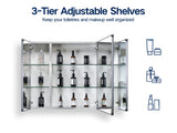 AAZJ AS 36-in x 26-in Surface/Recessed Mount Sliver Mirrored Soft Close Medicine Cabinet