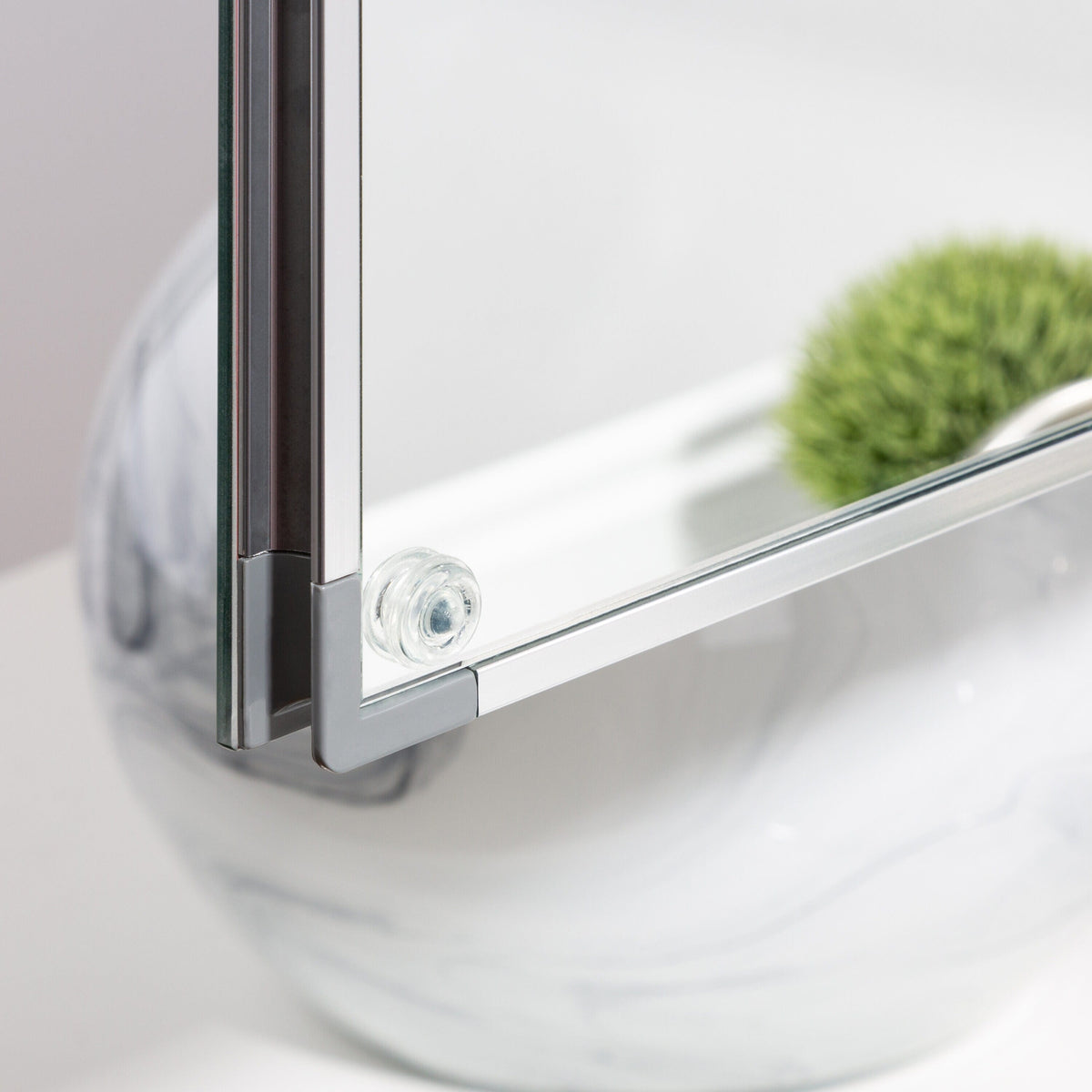 AAZJ AS 36-in x 26-in Surface/Recessed Mount Sliver Mirrored Soft Close Medicine Cabinet