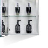 AAZJ 15-in x 26-in Surface/Recessed Mount Polished Mirrored Soft Close Medicine Cabinet