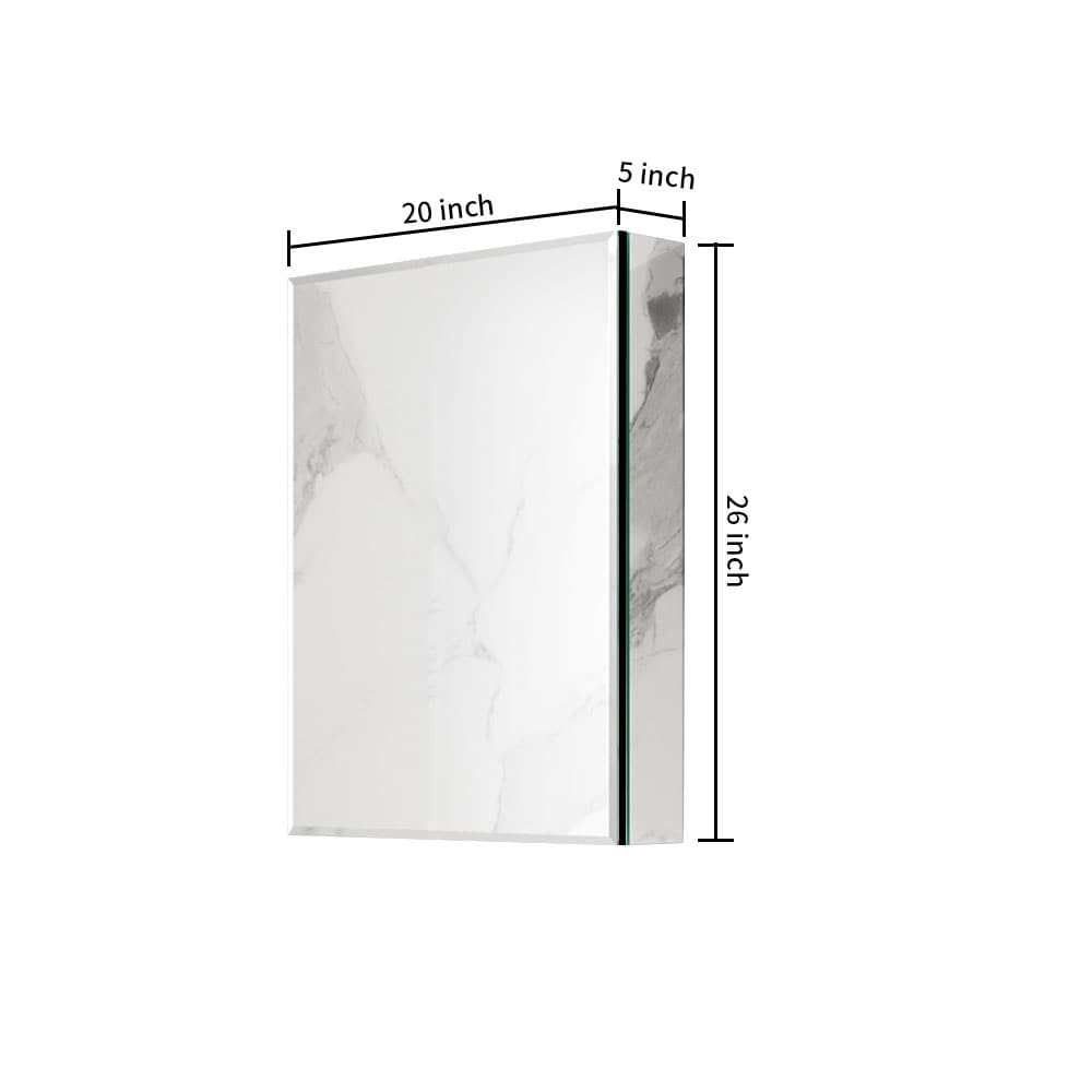 AAZJ 20-in x 26-in Surface/Recessed Mount Polished Mirrored Soft Close Medicine Cabinet