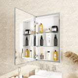 AAZJ 15-in x 26-in Surface/Recessed Mount Polished Mirrored Soft Close Medicine Cabinet