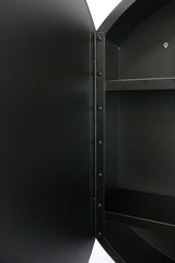 AAZJ 24-in x 24-in Surface/Recessed Mount Powder Coated Mirrored Round Soft Close Medicine Cabinet
