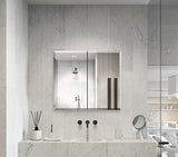 AAZJ 30-in x 26-in Surface/Recessed Mount Silver Mirrored Soft Close Medicine Cabinet