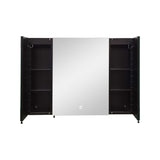 AAZJ 36-in x 26-in Lighted LED Fog Free Surface/Recessed Mount Black Mirrored Soft Close Medicine Cabinet