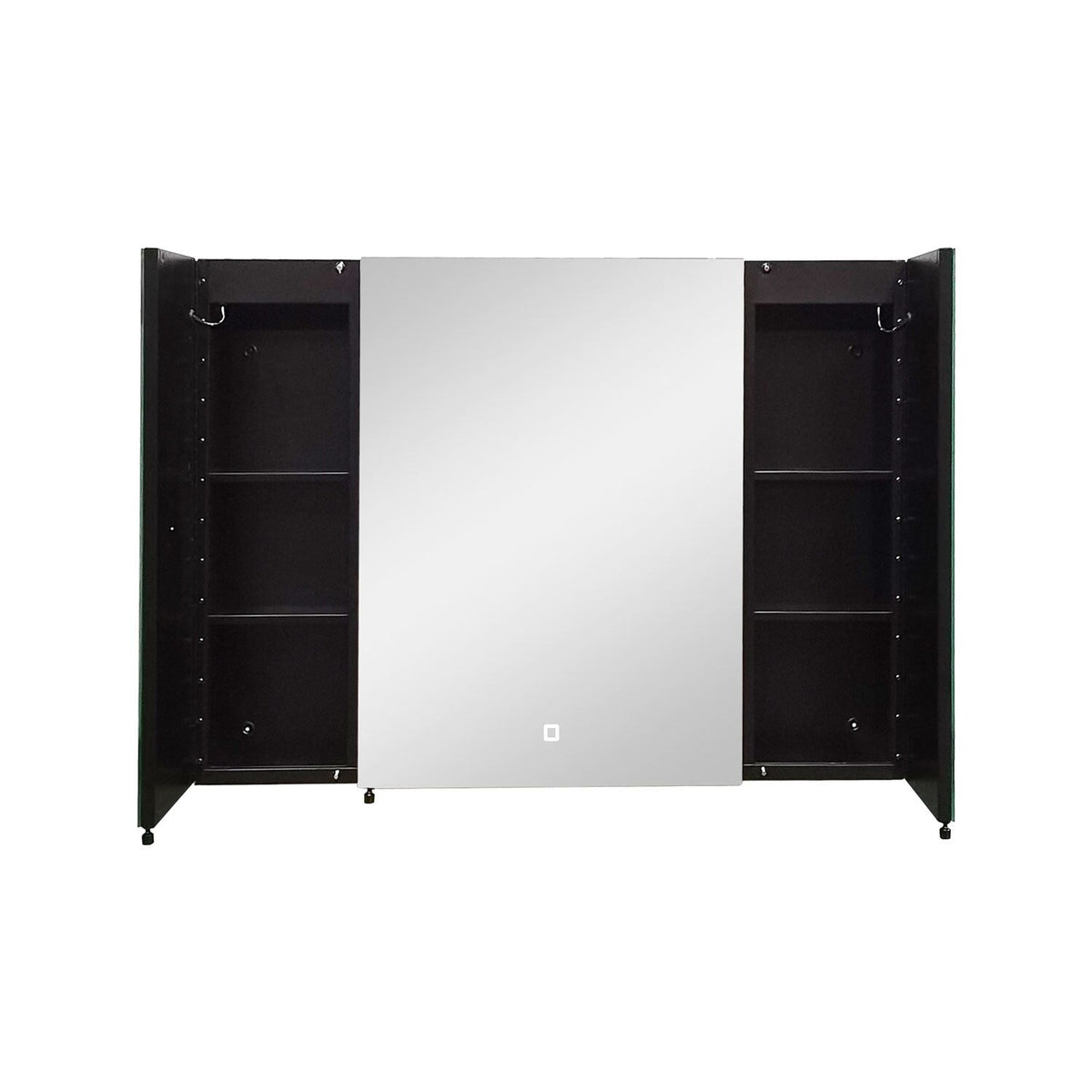 AAZJ AS 30-in x 26-in Lighted LED Fog Free Surface/Recessed Mount Black Mirrored Soft Close Medicine Cabinet