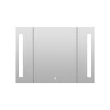 AAZJ 36-in x 26-in Lighted LED Fog Free Surface/Recessed Mount Black Mirrored Soft Close Medicine Cabinet