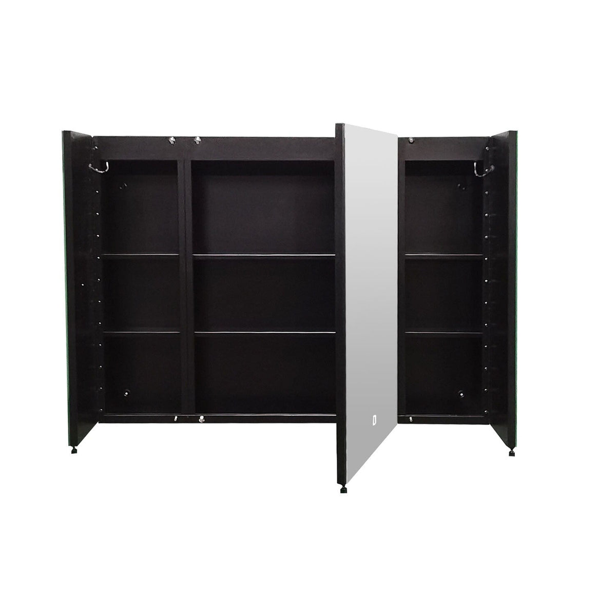 AAZJ 36-in x 26-in Lighted LED Fog Free Surface/Recessed Mount Black Mirrored Soft Close Medicine Cabinet