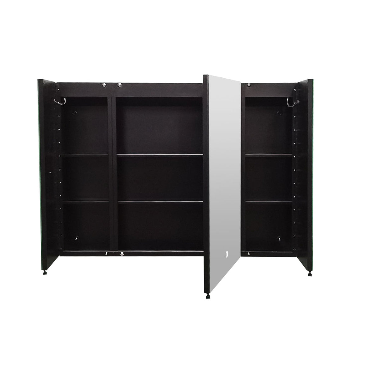 AAZJ AS 30-in x 26-in Lighted LED Fog Free Surface/Recessed Mount Black Mirrored Soft Close Medicine Cabinet