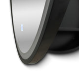 AAZJ 24-in x 28-in Lighted LED Fog Free Surface/Recessed Mount Black Mirrored Soft Close Medicine Cabinet