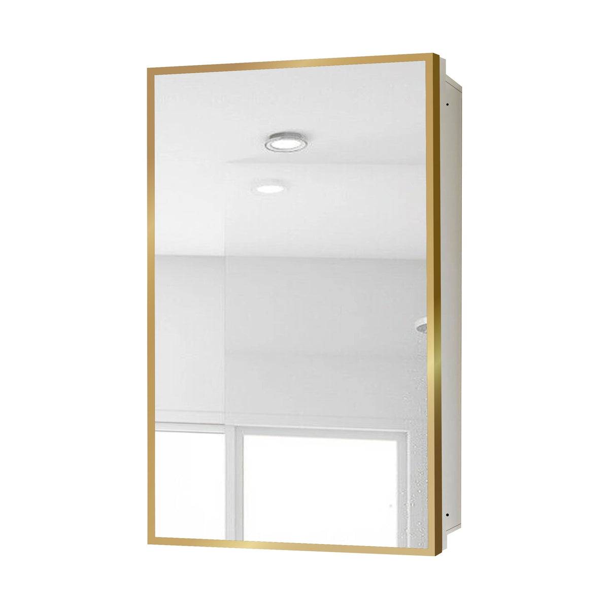 AAZJ 16-in x 28-in Surface/Recessed Mount White Mirrored Soft Close Medicine Cabinet
