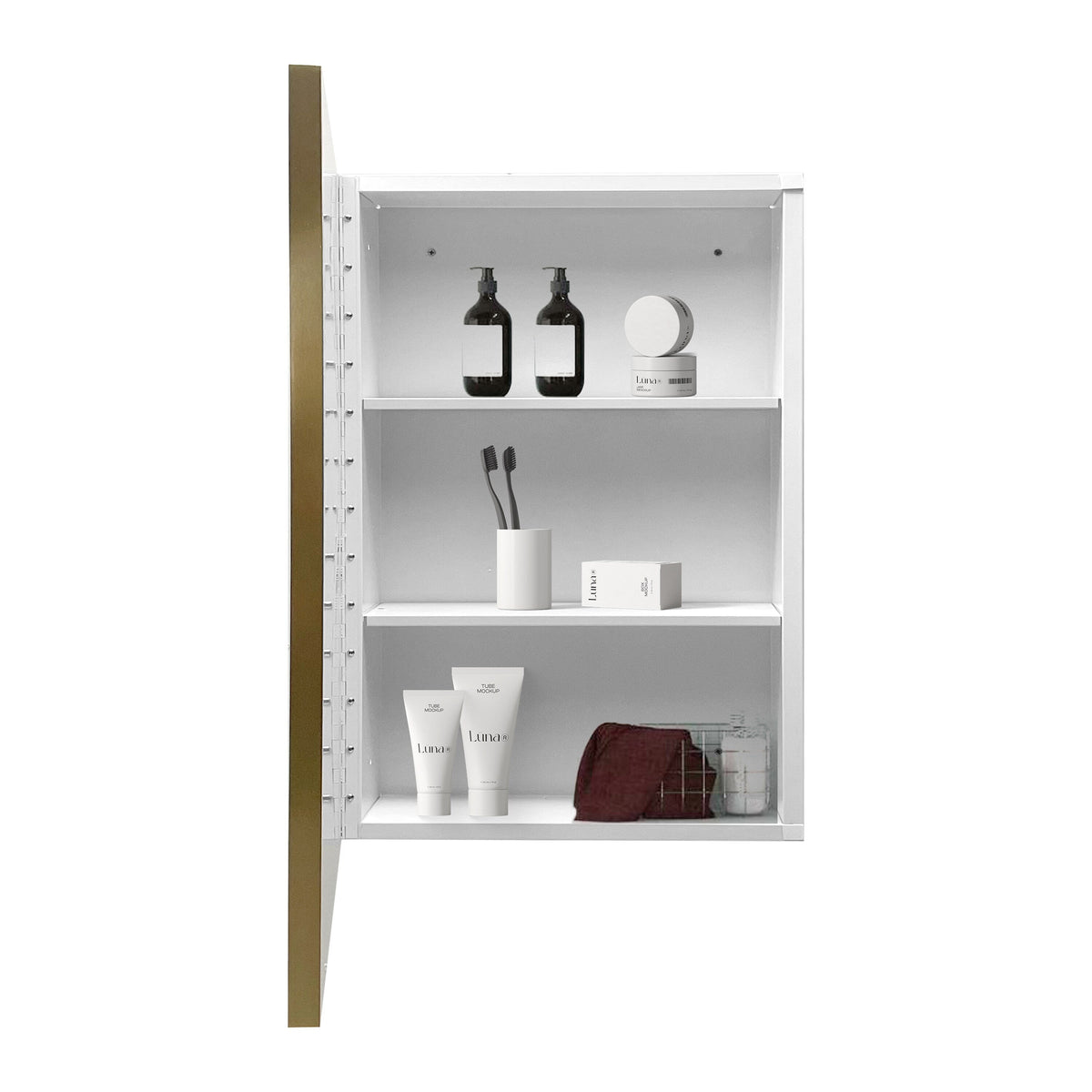 AAZJ 16-in x 28-in Surface/Recessed Mount White Mirrored Soft Close Medicine Cabinet