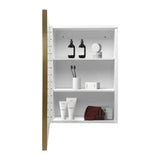 AAZJ 16-in x 28-in Surface/Recessed Mount White Mirrored Soft Close Medicine Cabinet