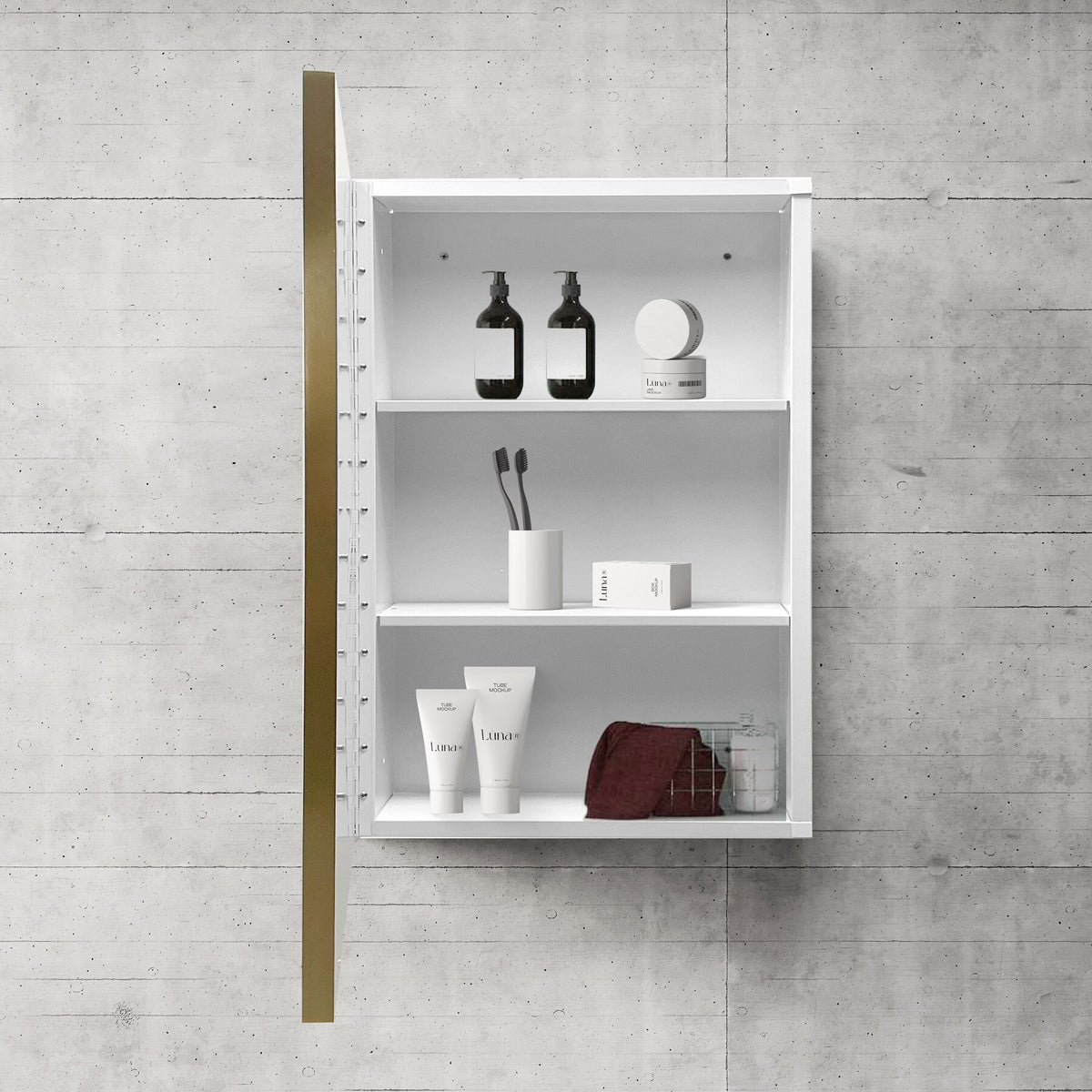 AAZJ 16-in x 28-in Surface/Recessed Mount White Mirrored Soft Close Medicine Cabinet