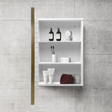 AAZJ 16-in x 28-in Surface/Recessed Mount White Mirrored Soft Close Medicine Cabinet