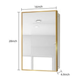 AAZJ 16-in x 28-in Surface/Recessed Mount White Mirrored Soft Close Medicine Cabinet
