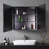 AAZJ AS 30-in x 26-in Surface/Recessed Mount Black Medicine Cabinet