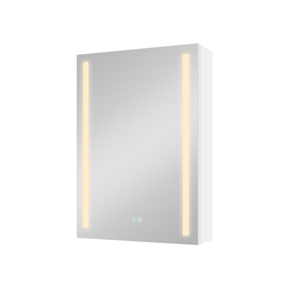 AAZJ 30-in x 20-in LED Fog Free Surface/Recessed Mount White Mirrored Soft Close Medicine Cabinet