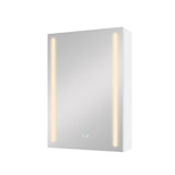 AAZJ 30-in x 20-in LED Fog Free Surface/Recessed Mount White Mirrored Soft Close Medicine Cabinet