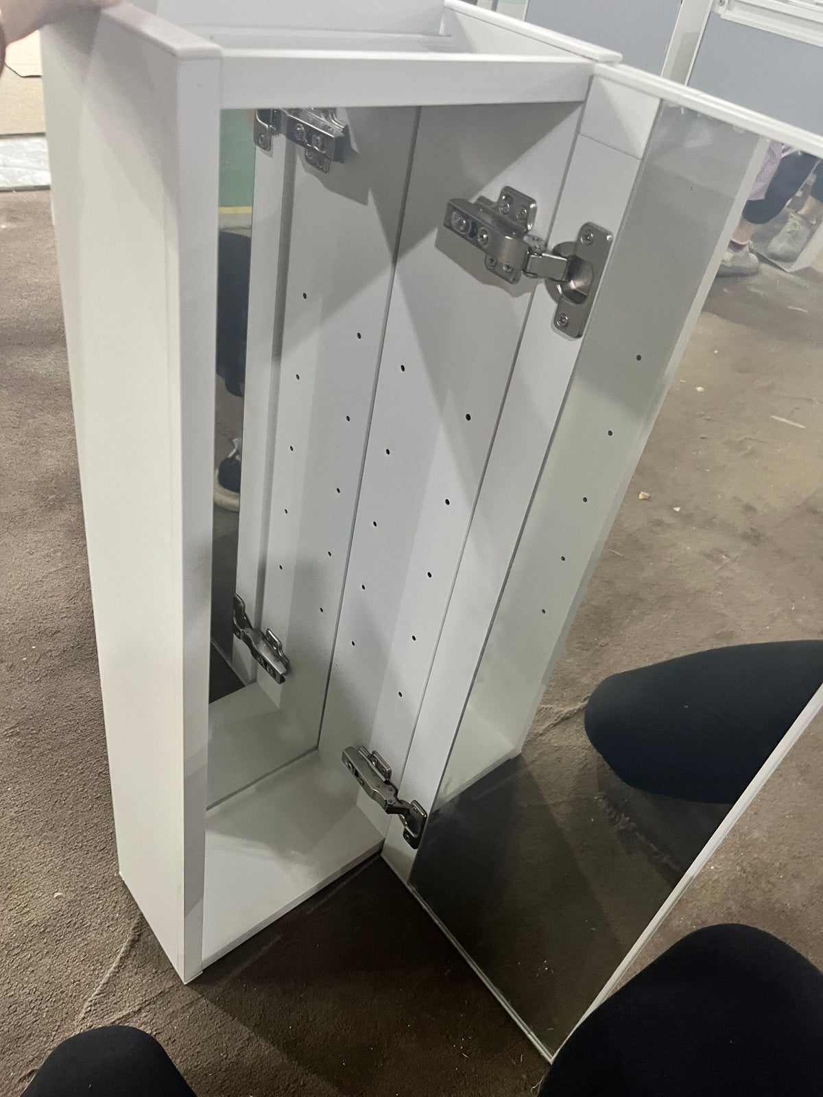 AAZJ 30-in x 10-in Surface/Recessed Mount White Mirrored Soft Close Medicine Cabinet