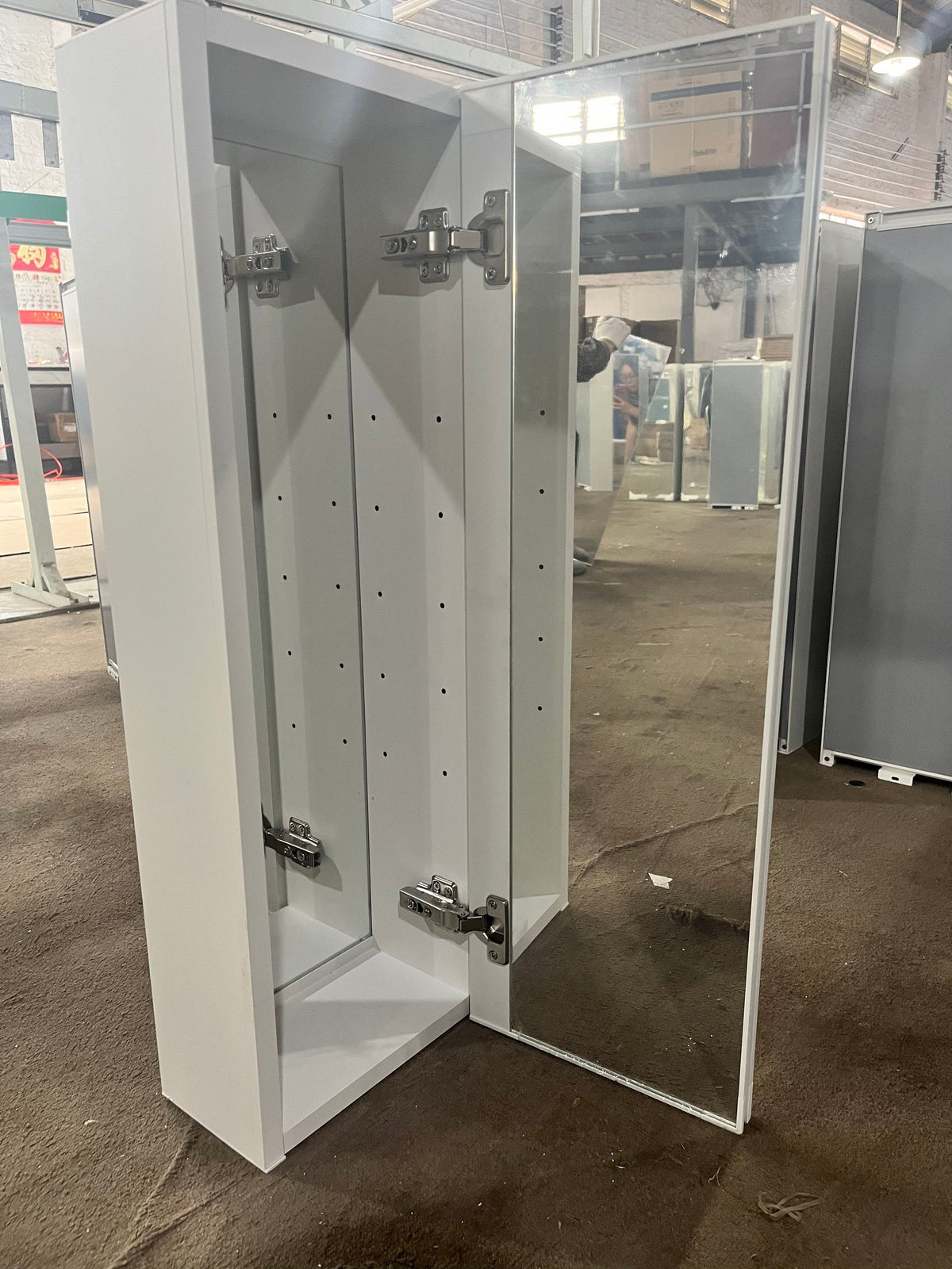 AAZJ 30-in x 10-in Surface/Recessed Mount White Mirrored Soft Close Medicine Cabinet
