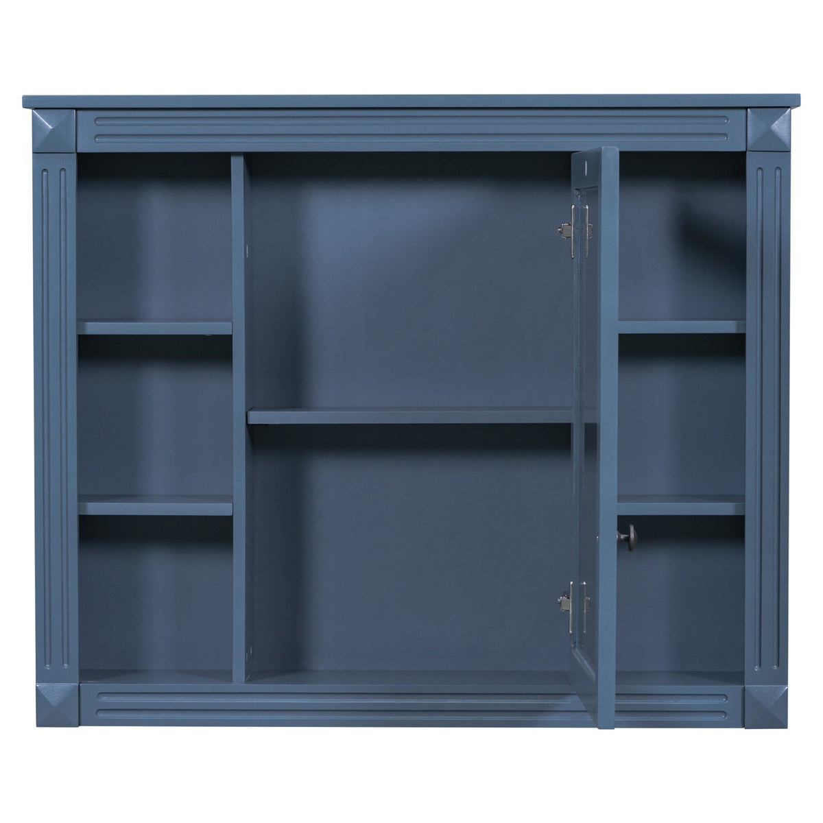 AAZJ CMR 35-in x 28-in Surface Mount Blue Mirrored Soft Close Medicine Cabinet